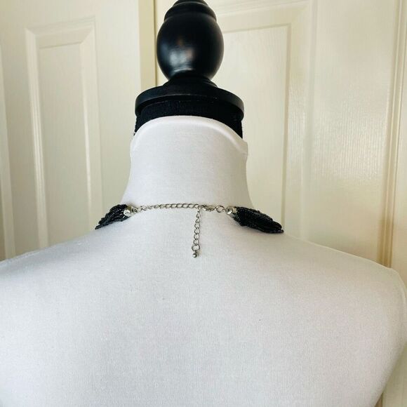 Black Beaded Multi-strand Necklace - Picture 2 of 6